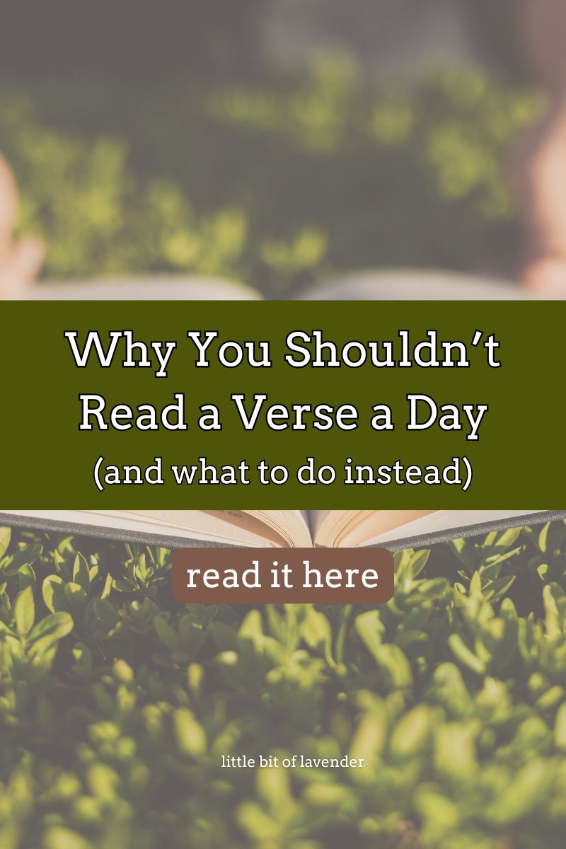 Why You Shouldn’t Read a Verse a Day and What to do Instead